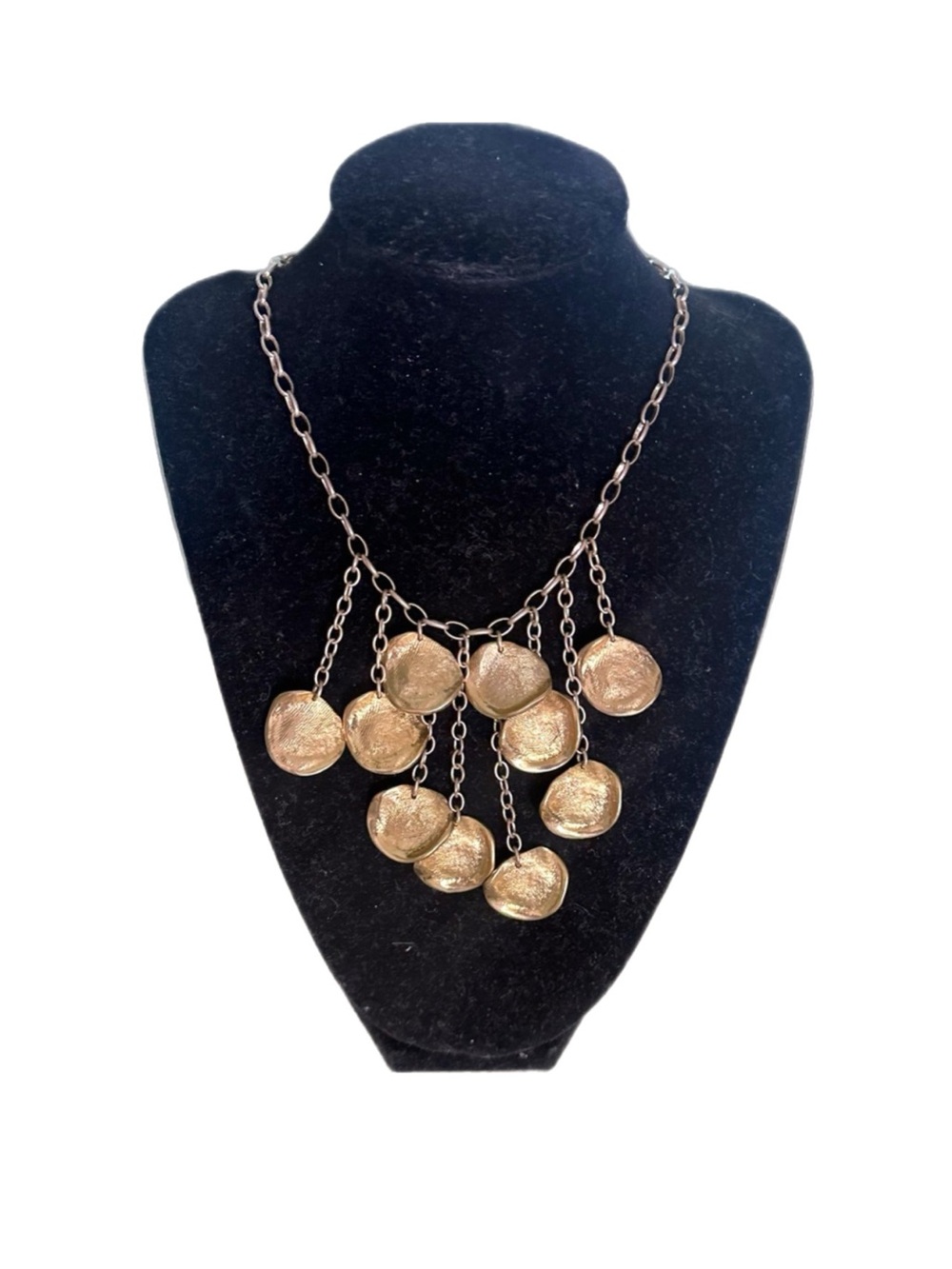 Robert Lee Morris RARE Vintage .925 Sterling & Brass Cascading Petal Necklace
